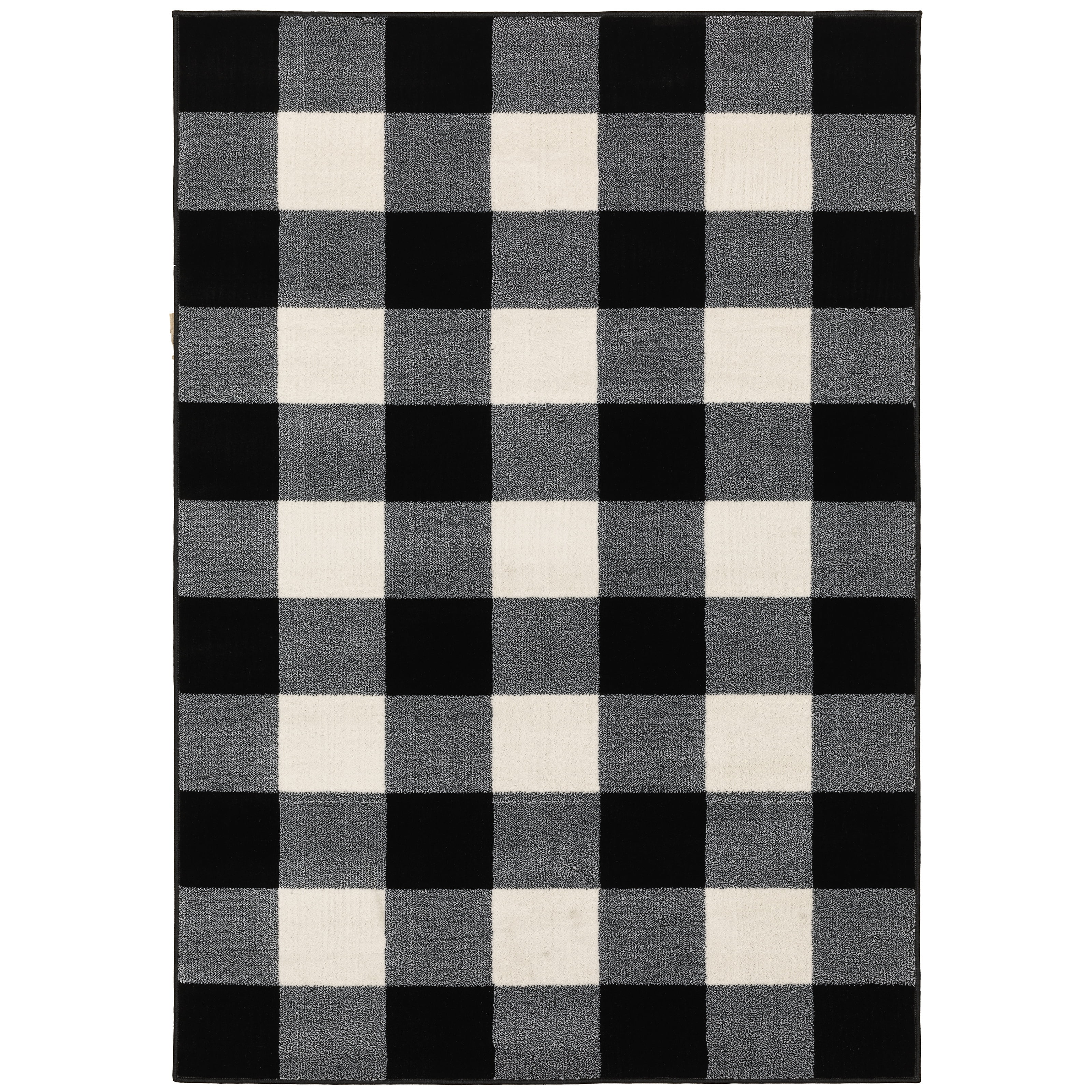 Avalon Home Gracie Gingham Plaid Area Rug, 9'10" X 12'10", Black/ Ivory