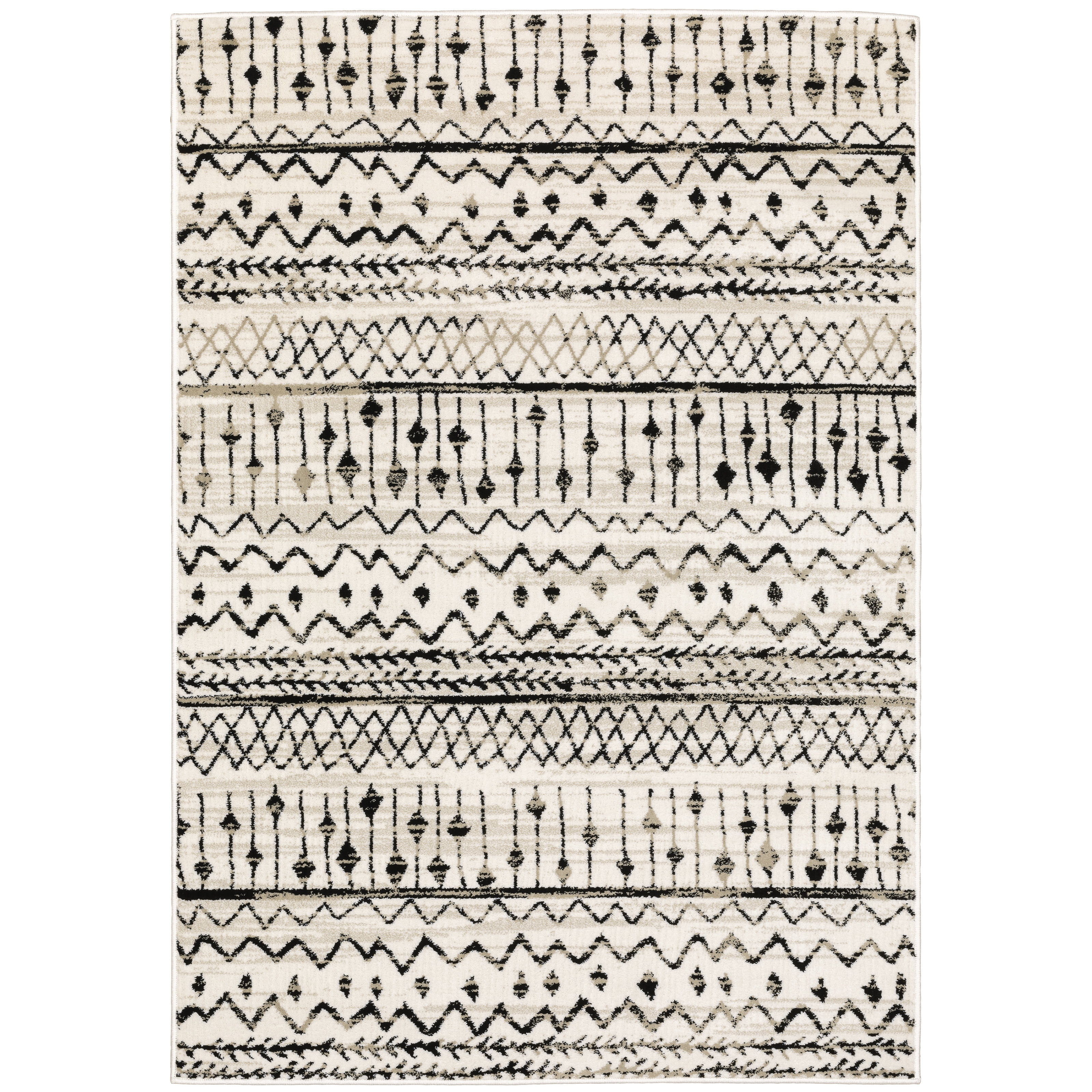 Avalon Home Gracie Southwest Lodge Area Rug, 3'10" X 5'5", Ivory/ Black