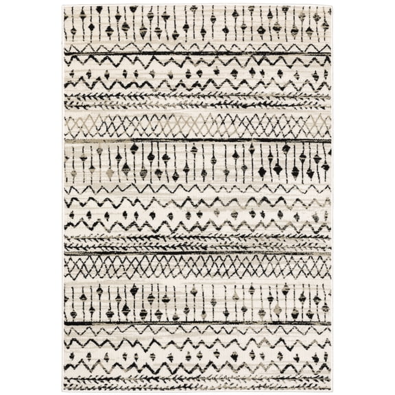 Avalon Home Gracie Southwest Lodge Area Rug, 6'7" X 9'2", Ivory/ Black