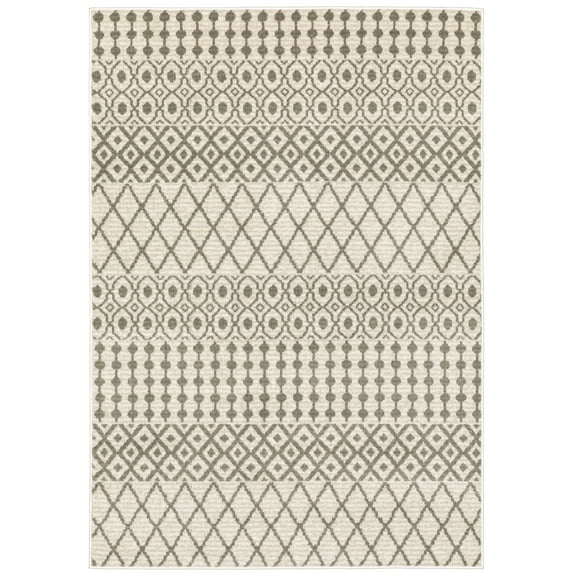 Avalon Home Gracie Tribal Lodge Area Rug, 3'10" X 5'5", Ivory/ Gray