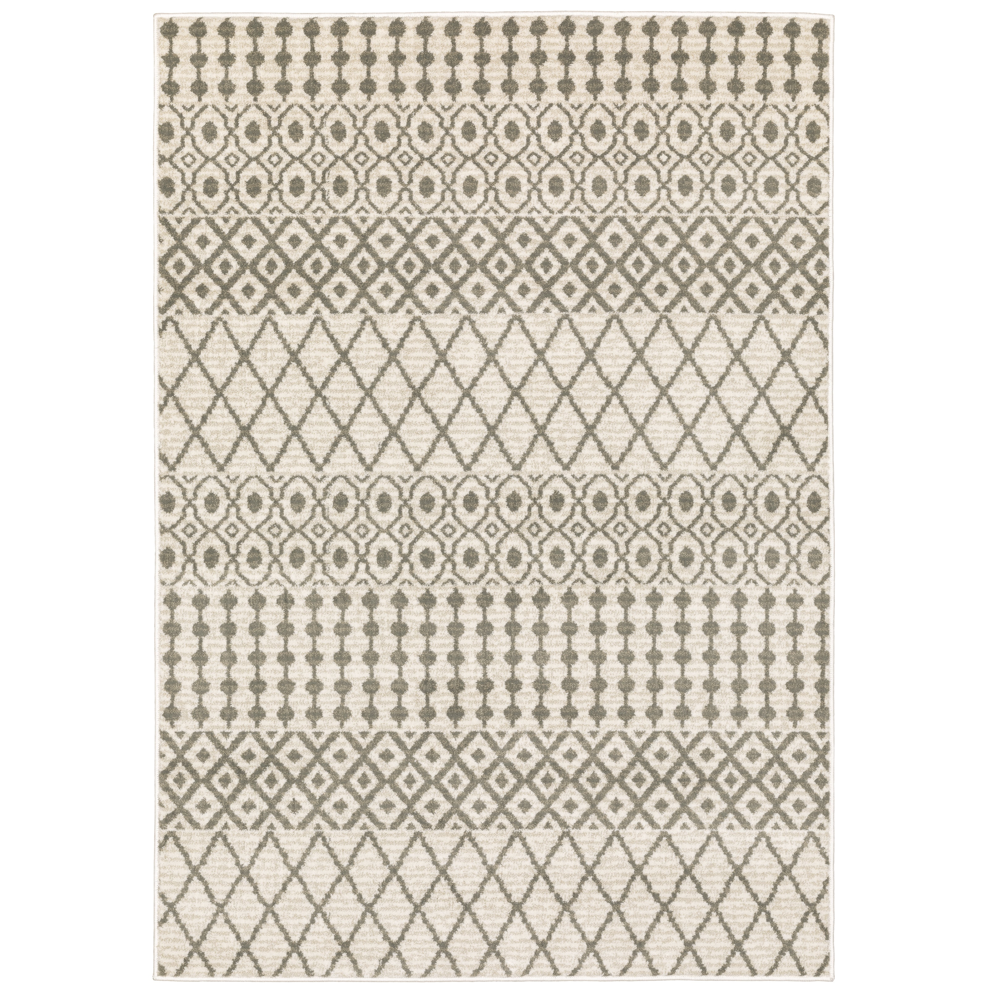 Avalon Home Gracie Tribal Lodge Area Rug, 6'7" X 9'2", Ivory/ Gray