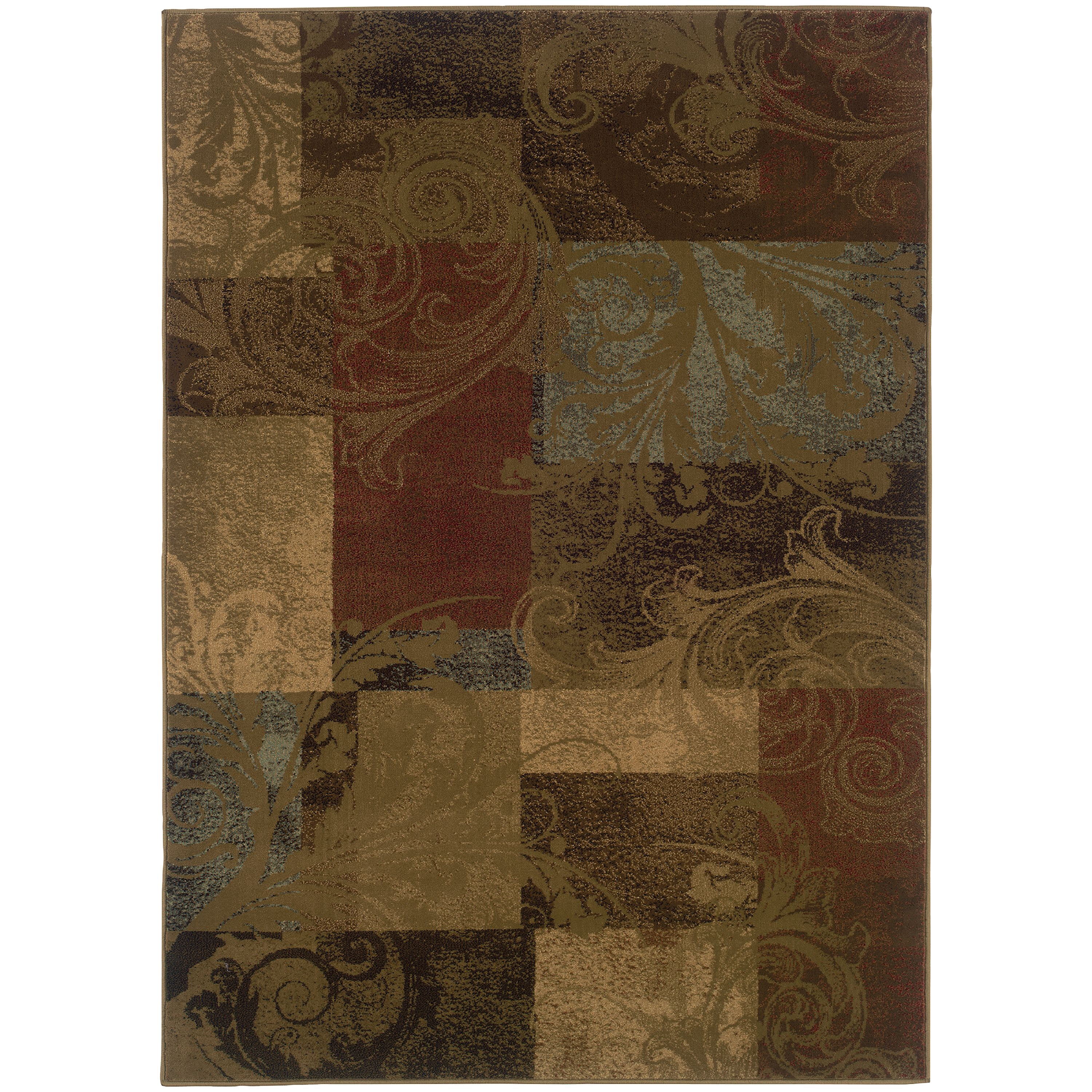 Avalon Home Hamlet Botanical Transitional Area Rug, Brown