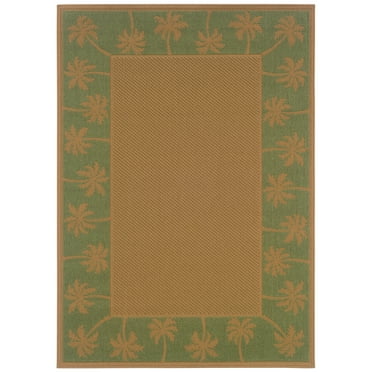 Avalon Home Lindos Palm Border Indoor/Outdoor Area Rug