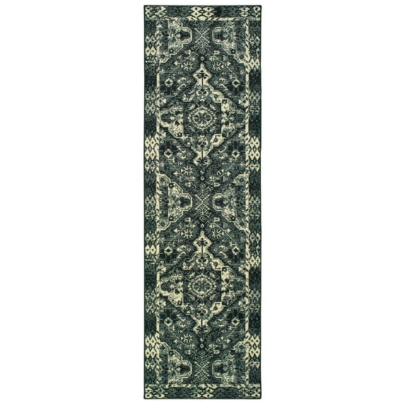 Avalon Home Logan Southwestern Tribal Medallion Transitional Runner Rug, Green