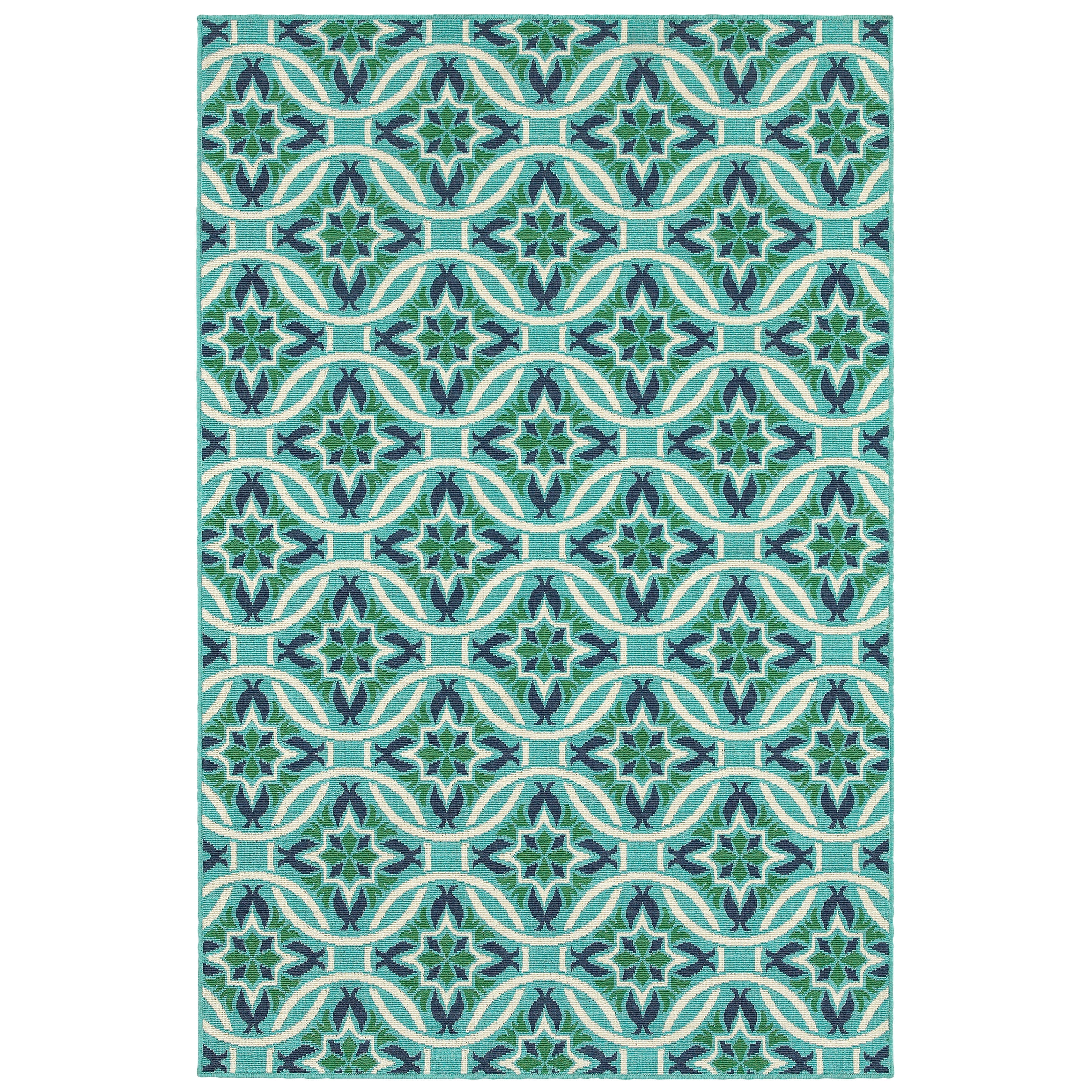 Avalon Home Mackay Floral Lattice Indoor/Outdoor Area Rug