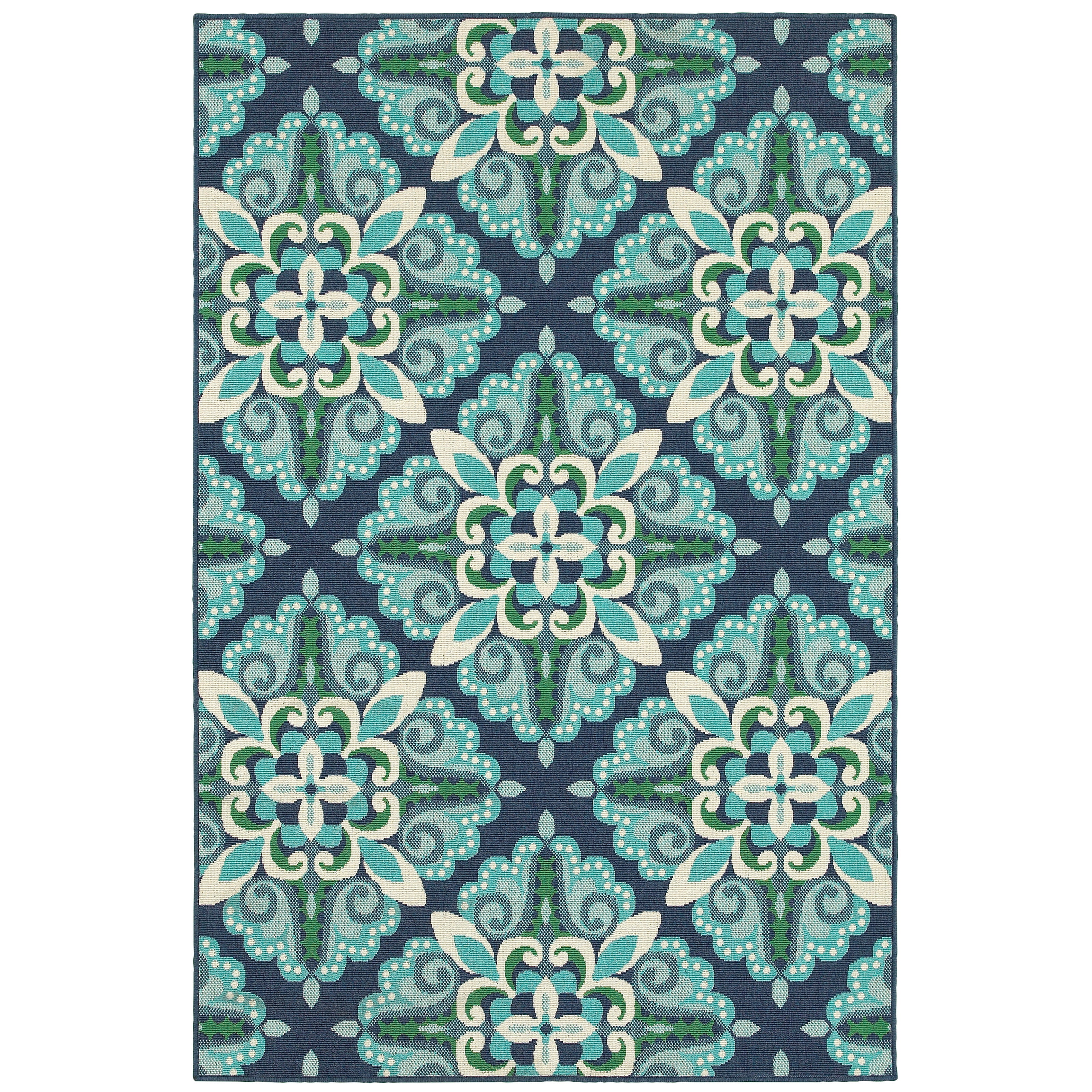 Avalon Home Mackay Floral Tile Indoor/Outdoor Area Rug