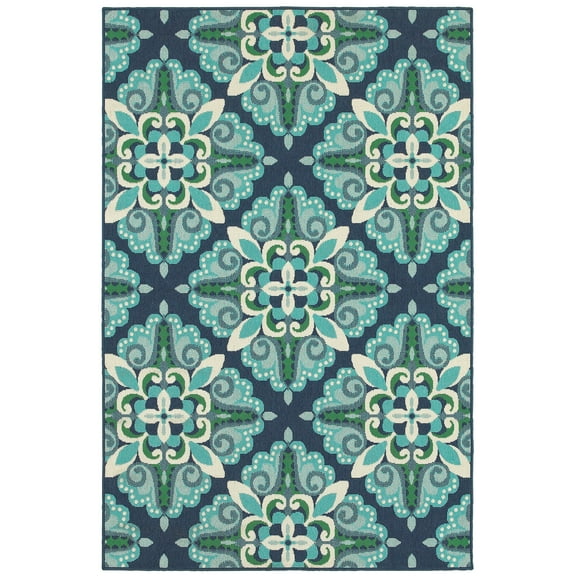 Avalon Home Mackay Floral Tile Indoor/Outdoor Area Rug