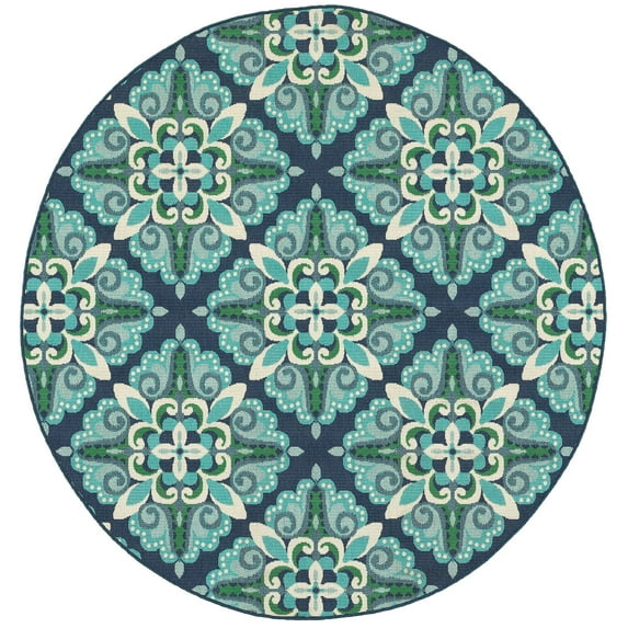 Avalon Home Mackay Floral Tile Indoor/Outdoor Area Rug