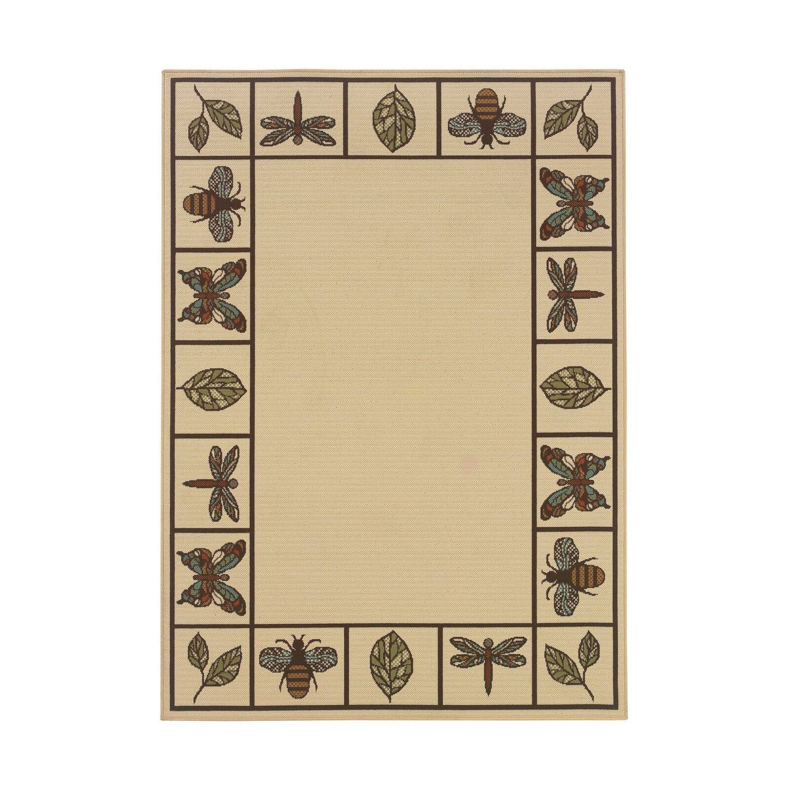 Avalon Home Malibu Nature Border Indoor/Outdoor Area Rug