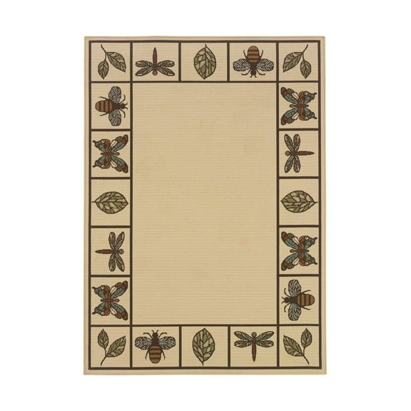 Avalon Home Malibu Nature Border Indoor/Outdoor Area Rug