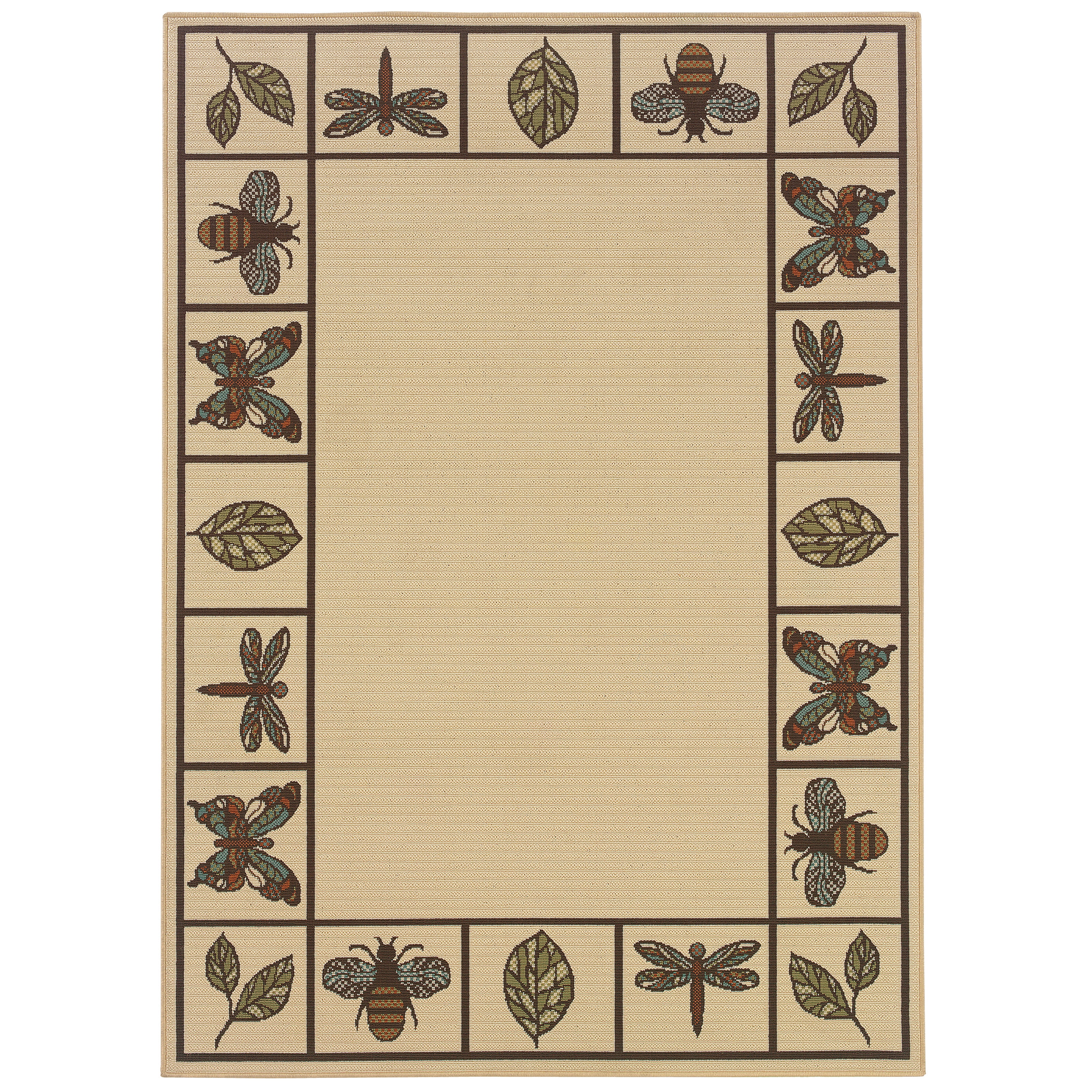 Avalon Home Malibu Nature Border Indoor/Outdoor Area Rug