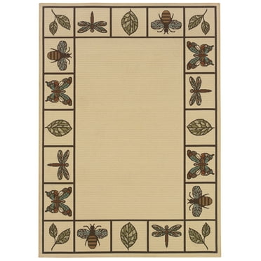 Avalon Home Malibu Nature Border Indoor/Outdoor Area Rug