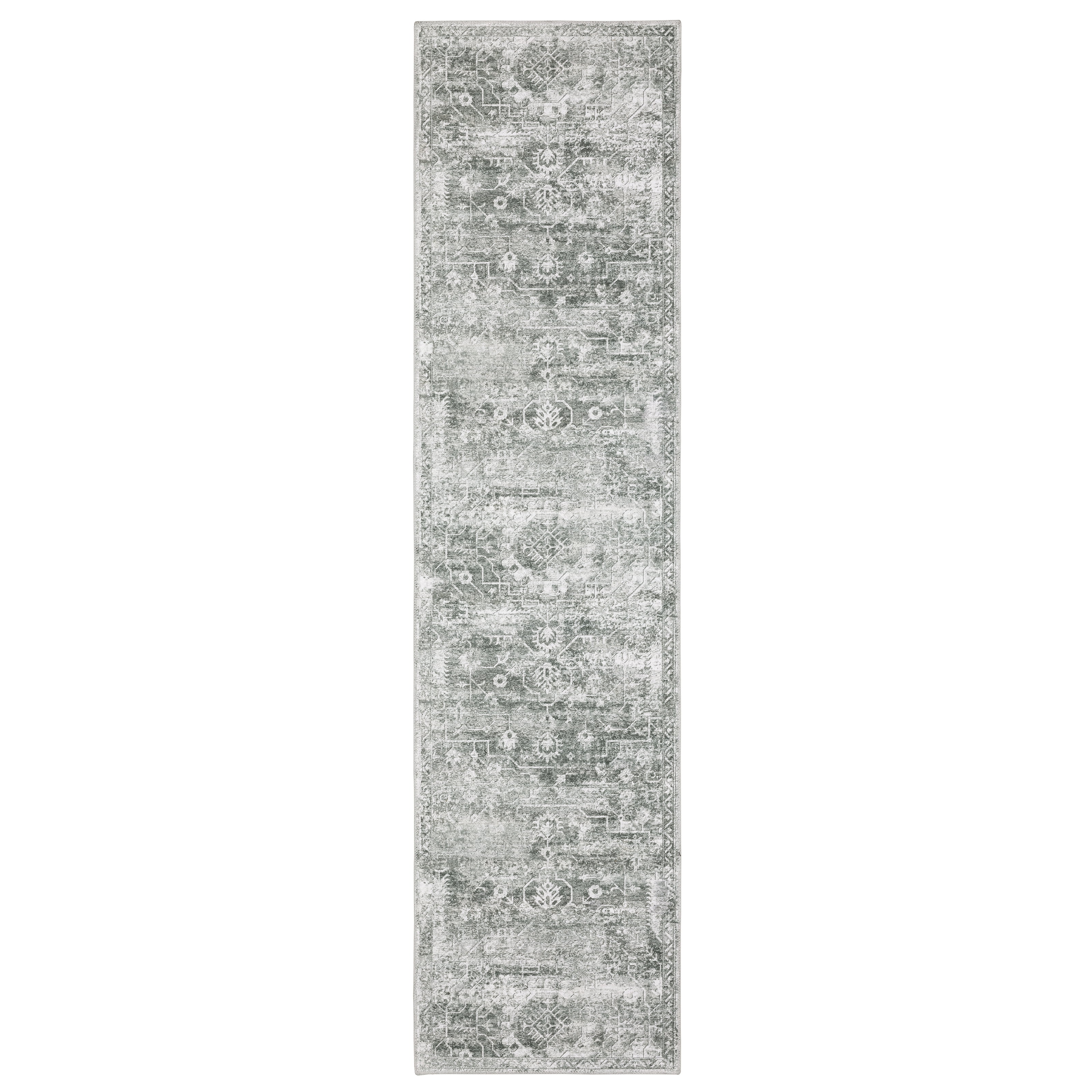 Avalon Home Marlowe Washable Distressed Oriental Grey/ Ivory Indoor Area Rug