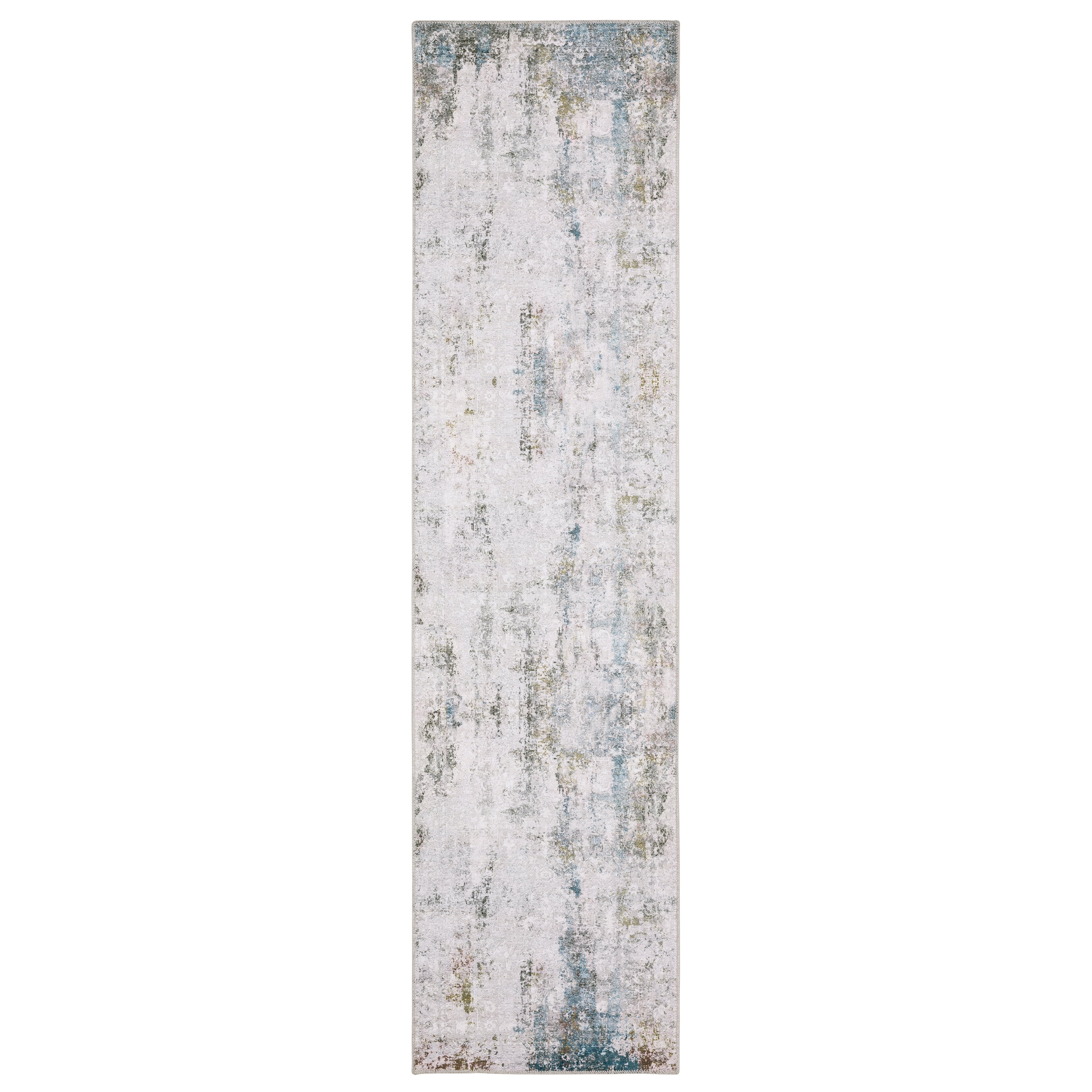 Avalon Home Marlowe Washable Faded Oriental Ivory/ Blue Indoor Area Rug