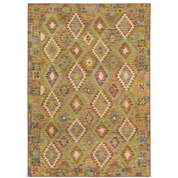 Avalon Home Marlowe Washable Geometric Tribal Gold/ Multi Indoor Area Rug
