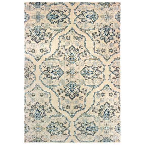 Avalon Home Penelope Blue Floral Medallion Area Rug or Runner, Multiple Sizes