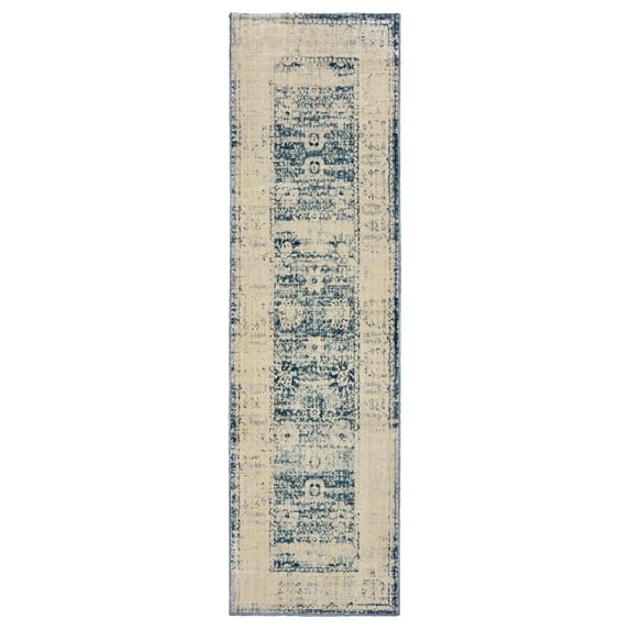 Avalon Home Penelope Distressed Traditional Runner Rug, Blue