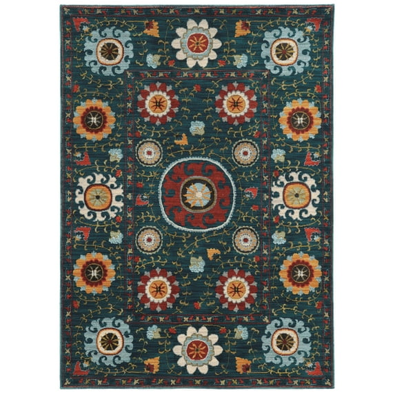 Avalon Home Sadie Medallion Transitional Area Rug, Blue