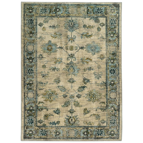 Avalon Home Sadie Oriental Transitional Area Rug, Ivory Off-White