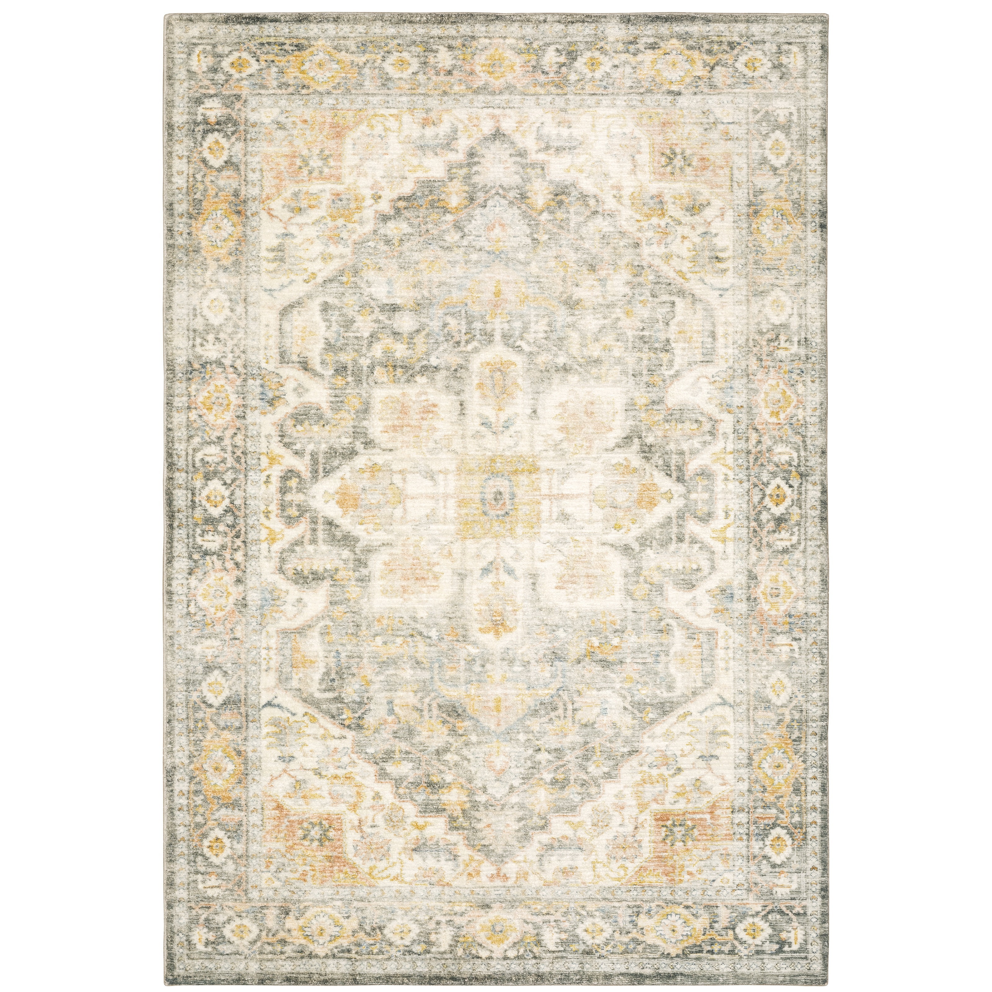 Avalon Home Silvana Bohemian Medallion Area Rug, 7'8" X 10', Gray/ Gold