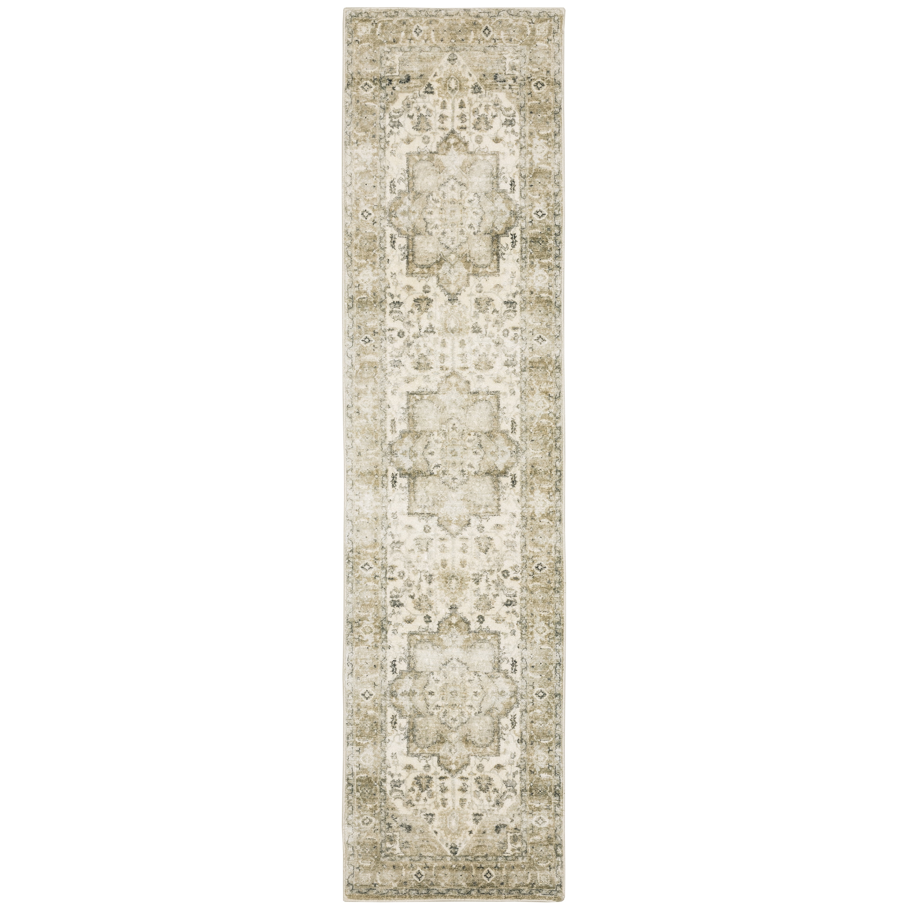 Avalon Home Silvana Medallion Area Rug, 2' X 8' Runner, Tan/ Ivory