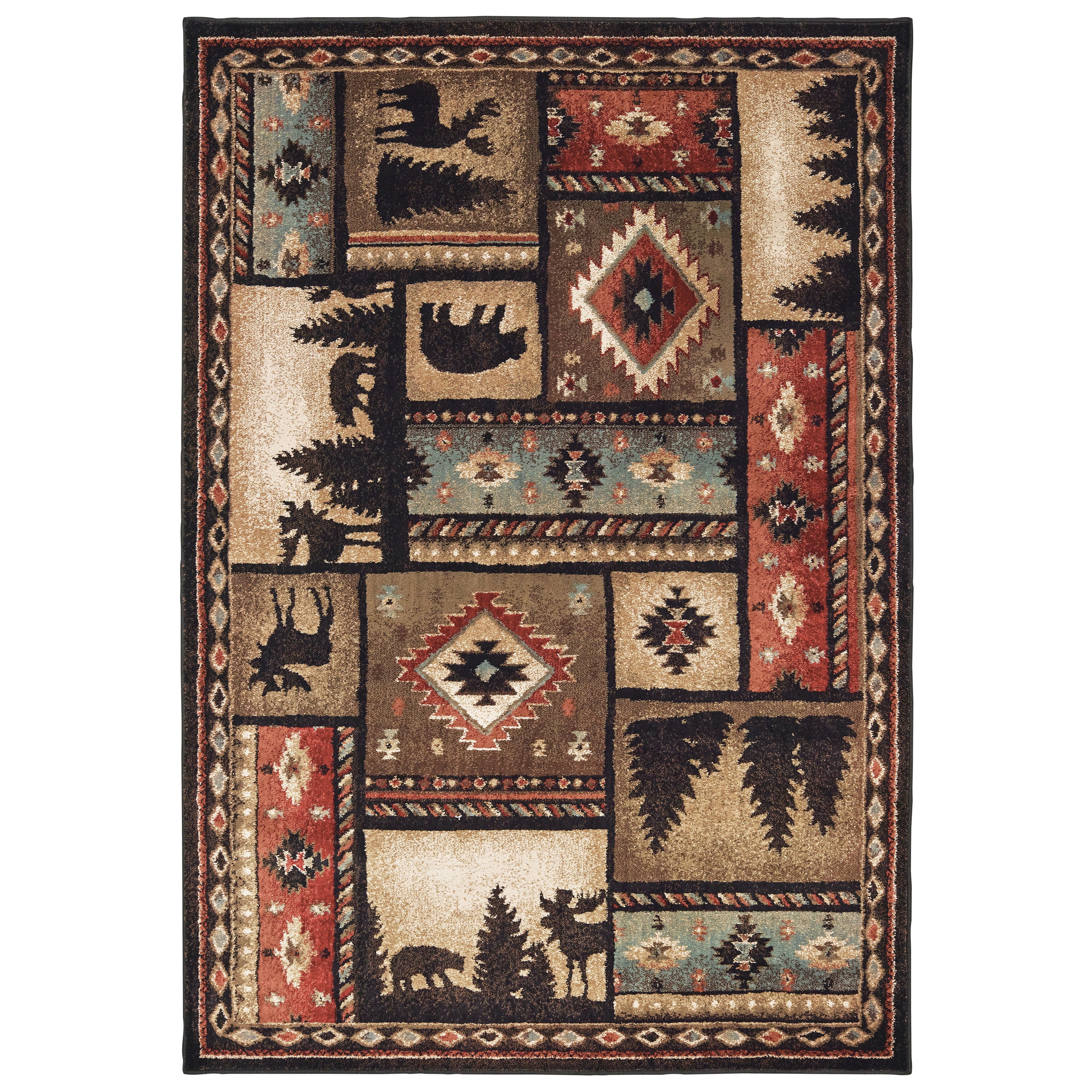 Avalon Home Wynter Lodge Patchwork Area Rug or Runner, Multiple Sizes ...