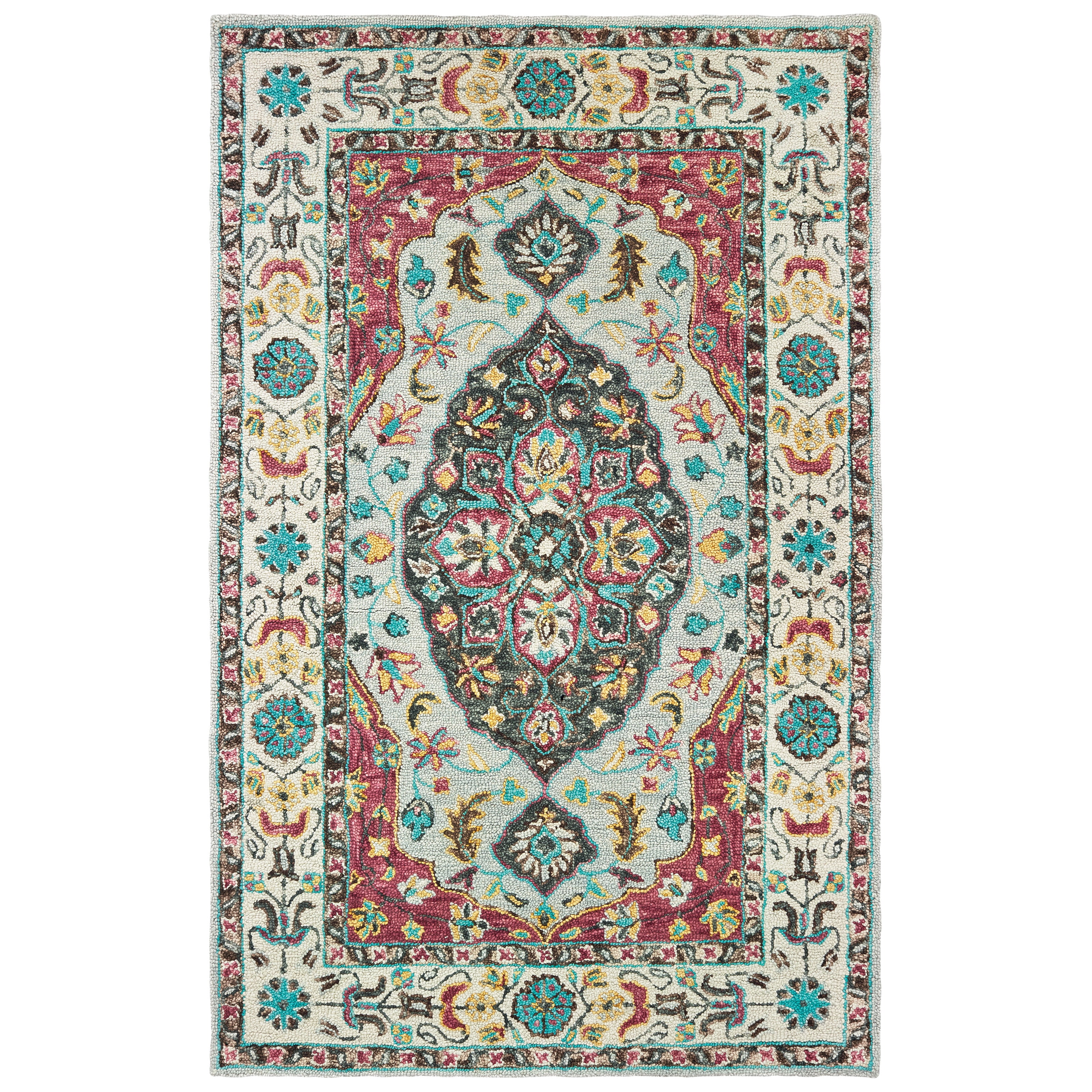 Avalon Home Zenon Medallion Traditional Area Rug, Off-White