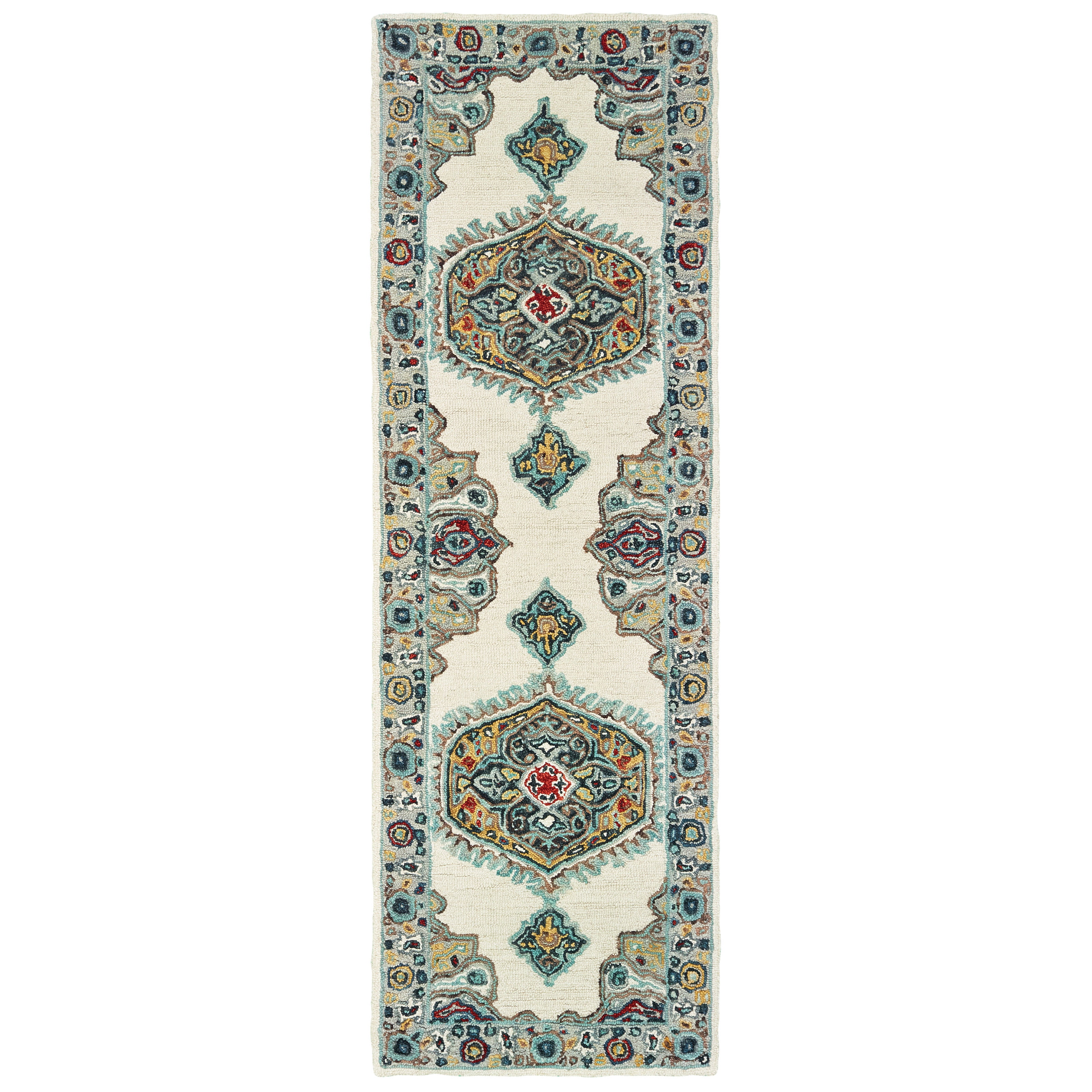 Avalon Home Zenon Medallion Traditional Area Rug, Off-White