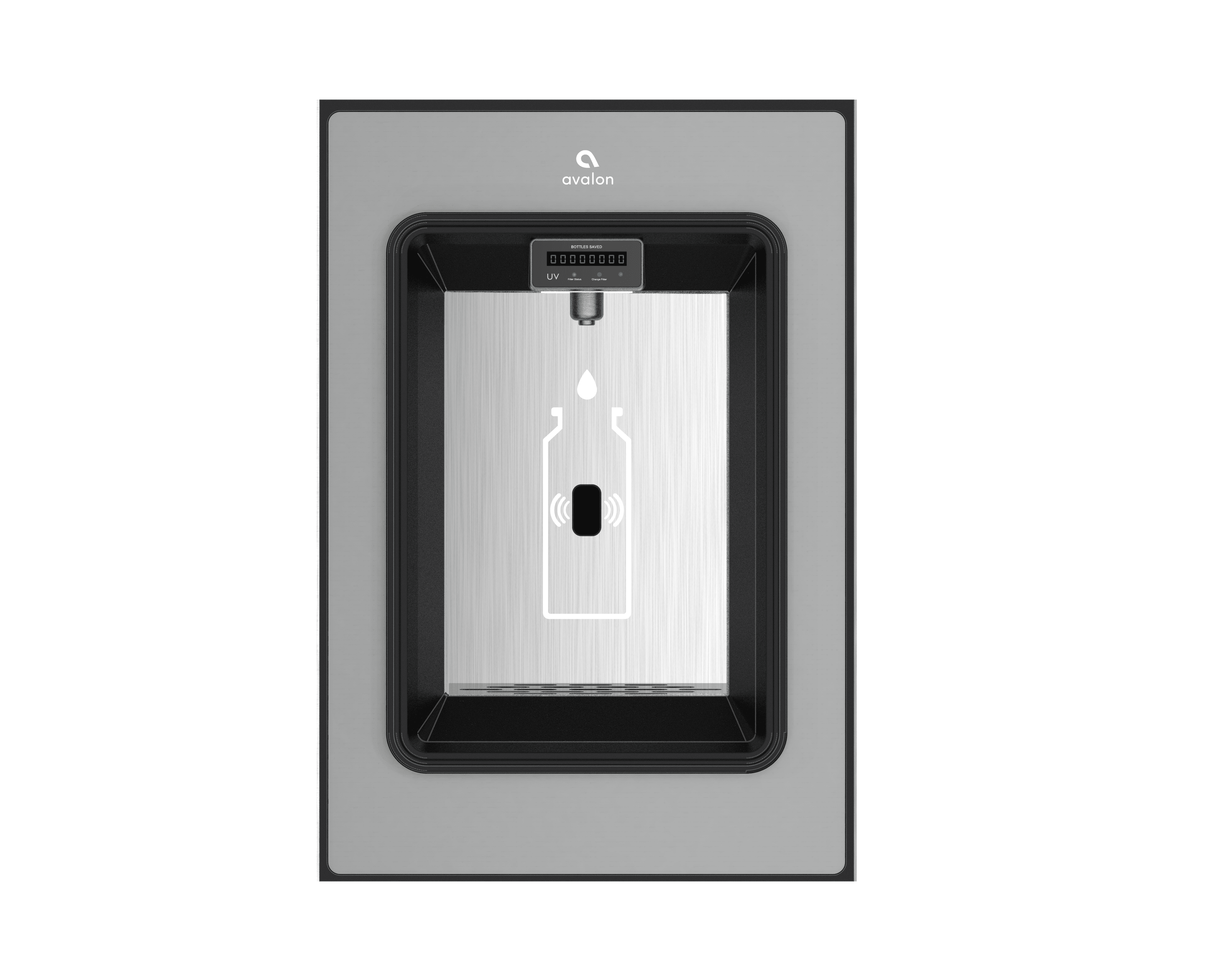 Avalon Wall Mounted Bottle Filler, Sensor Dispensing Self Cleaning Digital Bottle Counter Display Dual Filtration Wifi Enabled A50 Sb