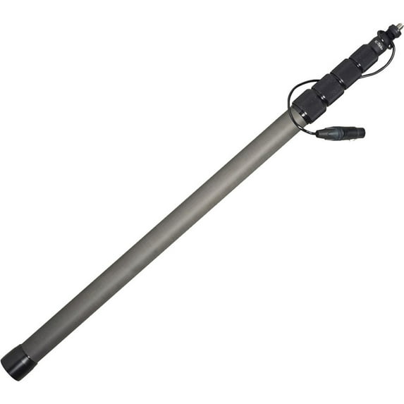 K-Tek 36.8" to 12'.6" 5-Section Carbon Fiber Boom Pole with Coiled Cable, Switchcraft Male XLR, Bottom Exit
