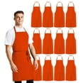 thumbnail image 1 of Avalon Kitchen 12-Pack Orange Aprons – Unisex Adjustable Bib for Cooking, BBQ, Painting & Restaurant, 1 of 5
