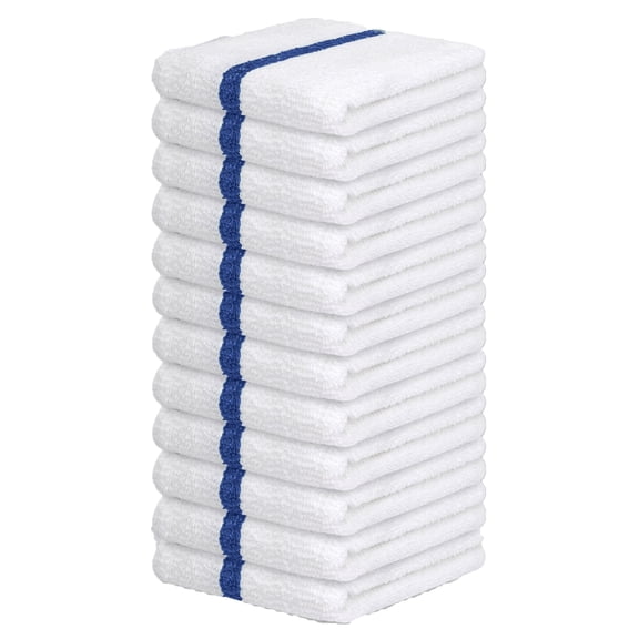 Avalon Kitchen Bar Towels – (Pack of 12) Size 16x19 Inches, Cotton Cleaning Rags, Absorbent Bar Mop Towels, Cleaning Towels, Multipurpose Kitchen Rags, Reusable Shop Rags, Machine Washable (Blue)