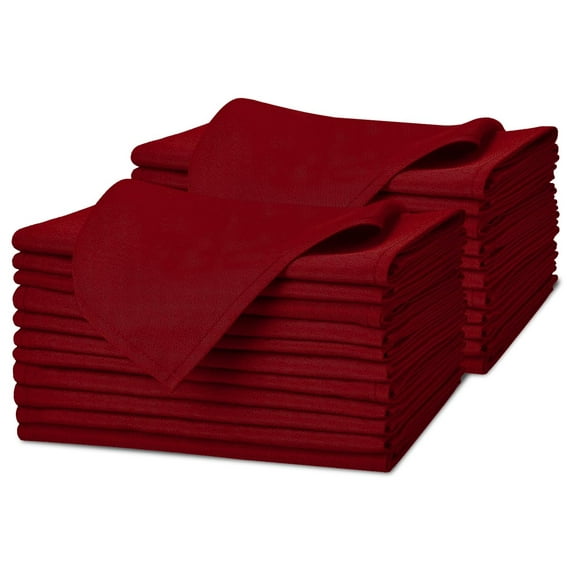 Avalon Kitchen Cloth Napkins – 24 Pack, Red 17x17 in, Durable Polyester Dinner Napkins with Hemmed Edges for Dining