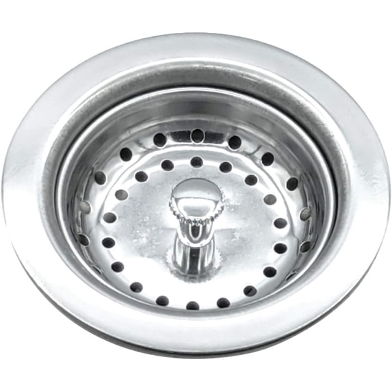 Avalon Kitchen Sink Basket Strainer Stainless Steel Universal Fit 3-1/2 Inch Chrome Finished