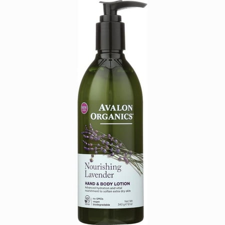 Avalon Organics Hand & Body Lotion, Nourishing Lavender, 12 Oz