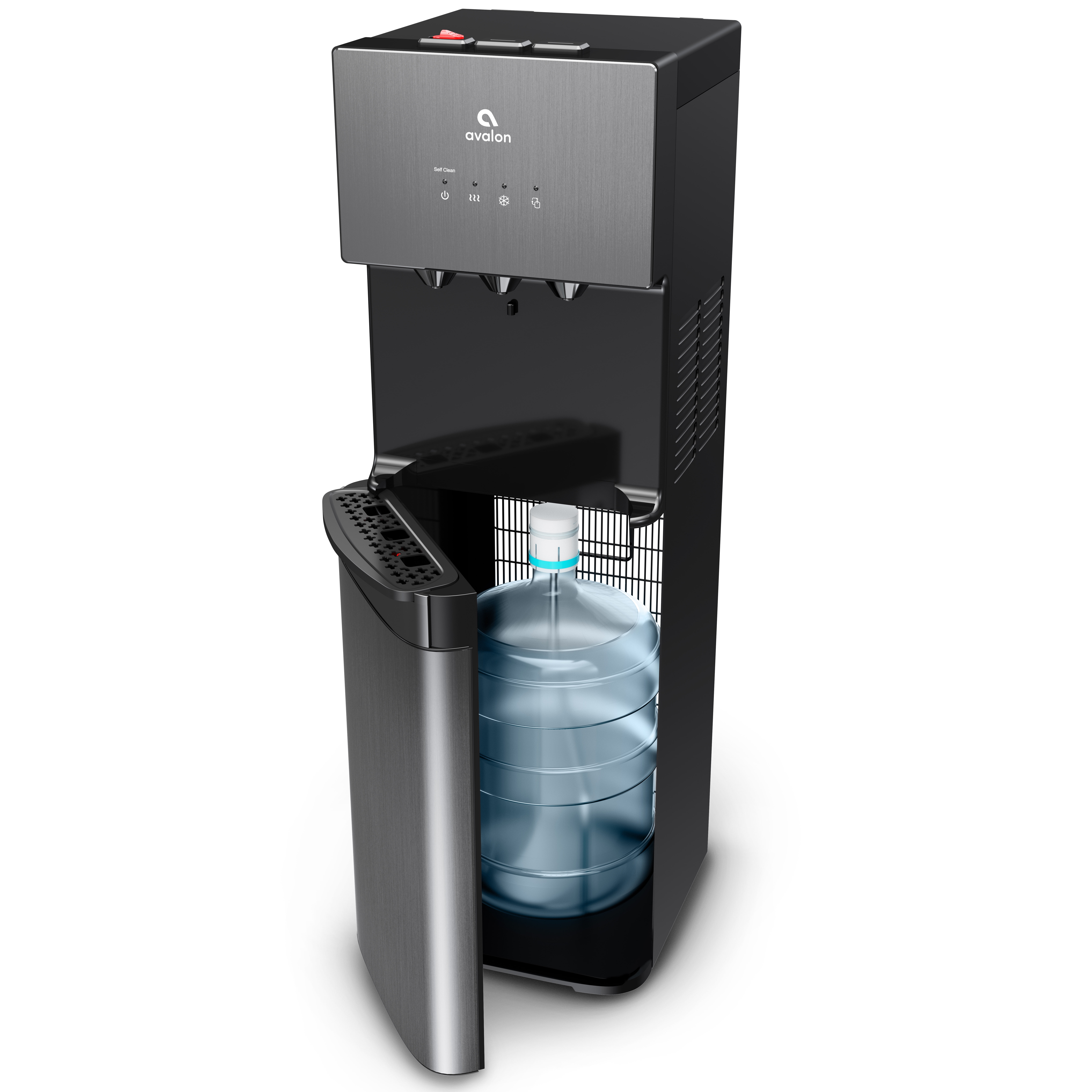 Black Stainless Steel Bottom Loading Water Cooler Dispenser