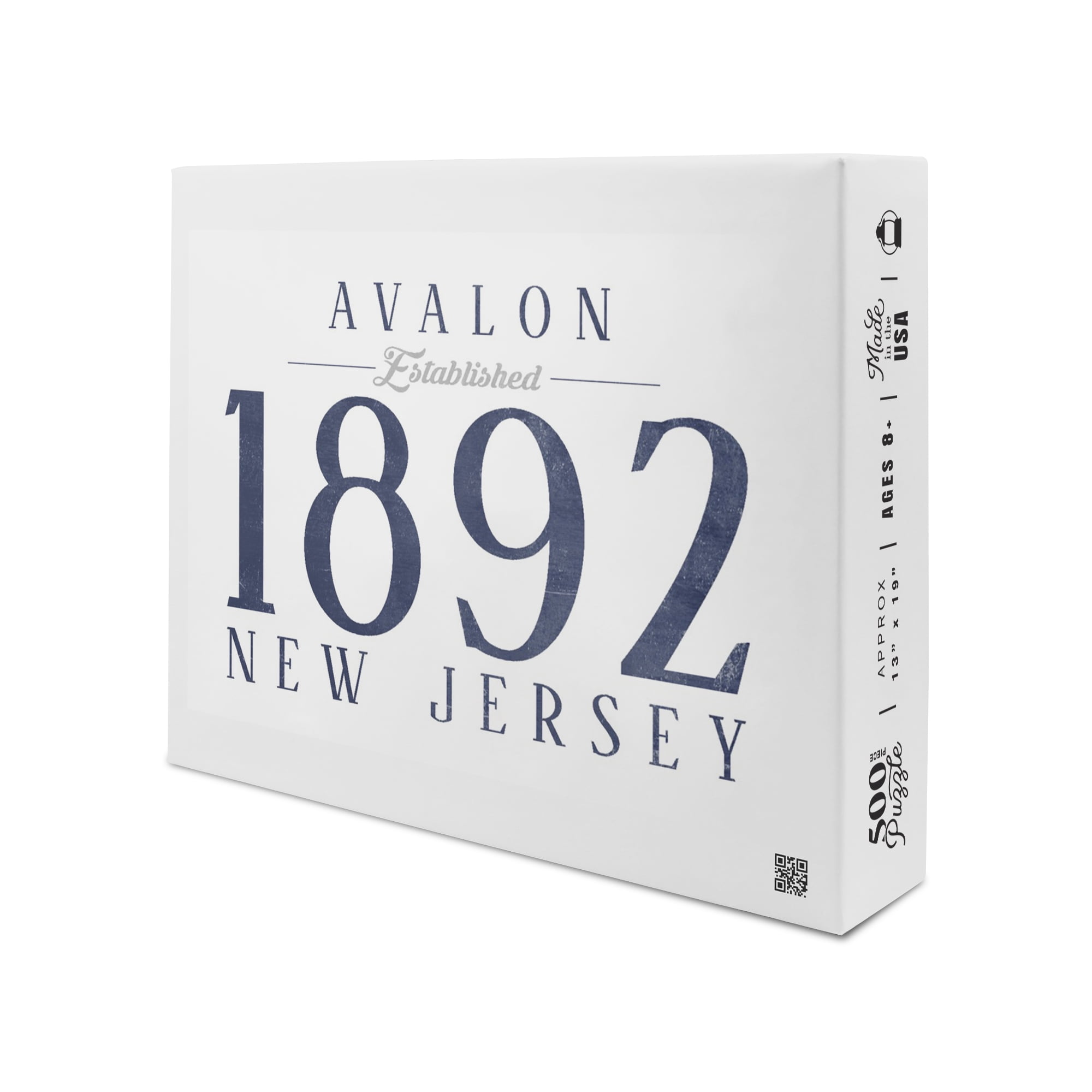 Avalon, New Jersey, Established Date (Blue) (19x27 inches, Premium 500 ...