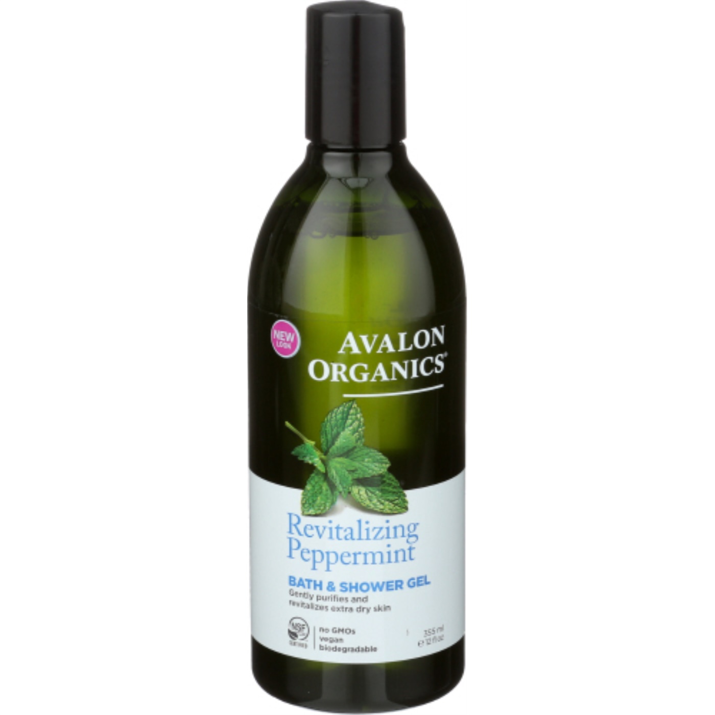 Avalon Organics Bath & Shower Gel, Revitalizing Peppermint, 12 fl oz (355 ml) - image 1 of 2