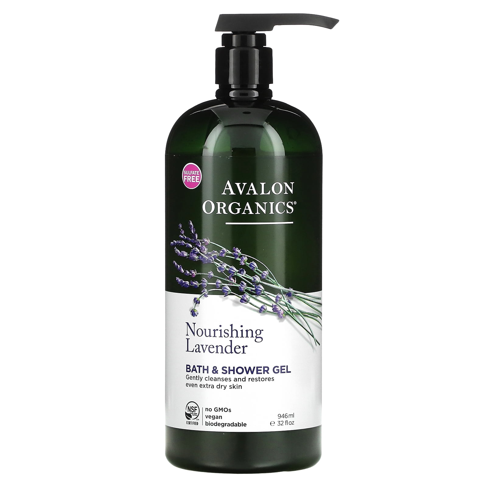 Avalon Organics Nourishing Lavender Bath & Shower Gel, 32 Fl Oz