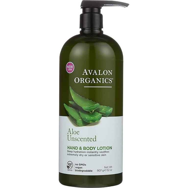 Avalon Organics Hand & Body Lotion, Aloe Unscented, 32 Oz - Walmart.com