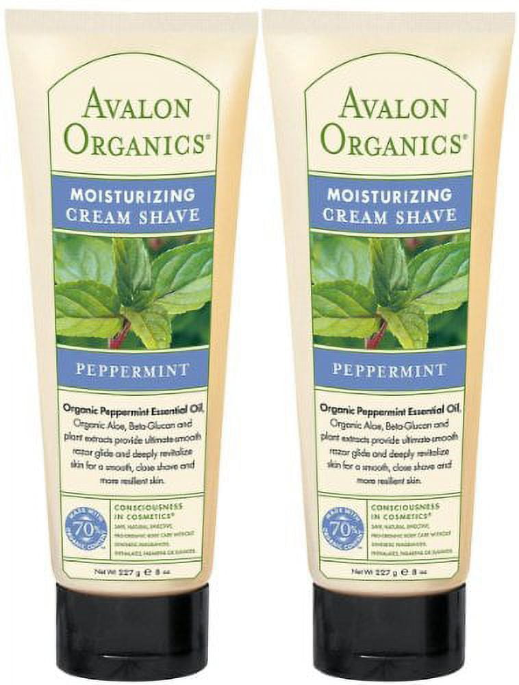 Avalon Organics Moisturizing Cream Shave Peppermint 8 fl oz