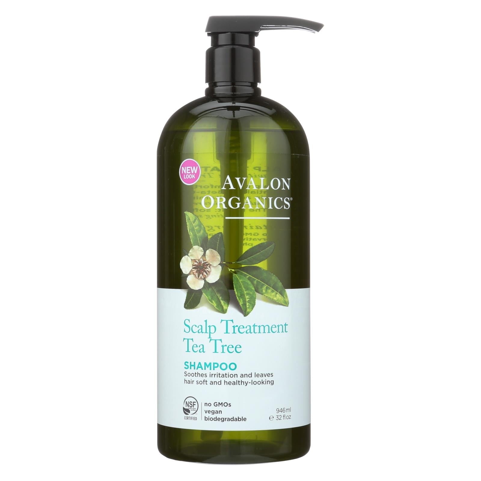 Avalon Organics Scalp Treatment Tea Tree Shampoo 32 fl oz Pack of 2