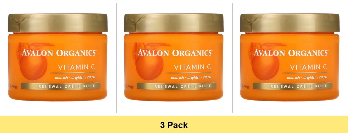 Avalon Organics Skin Moisturizer with Vitamin C, 1.7 Oz, Dermatologist Tested, Plant-Based Formula, Cruelty-Free - 3 Pack