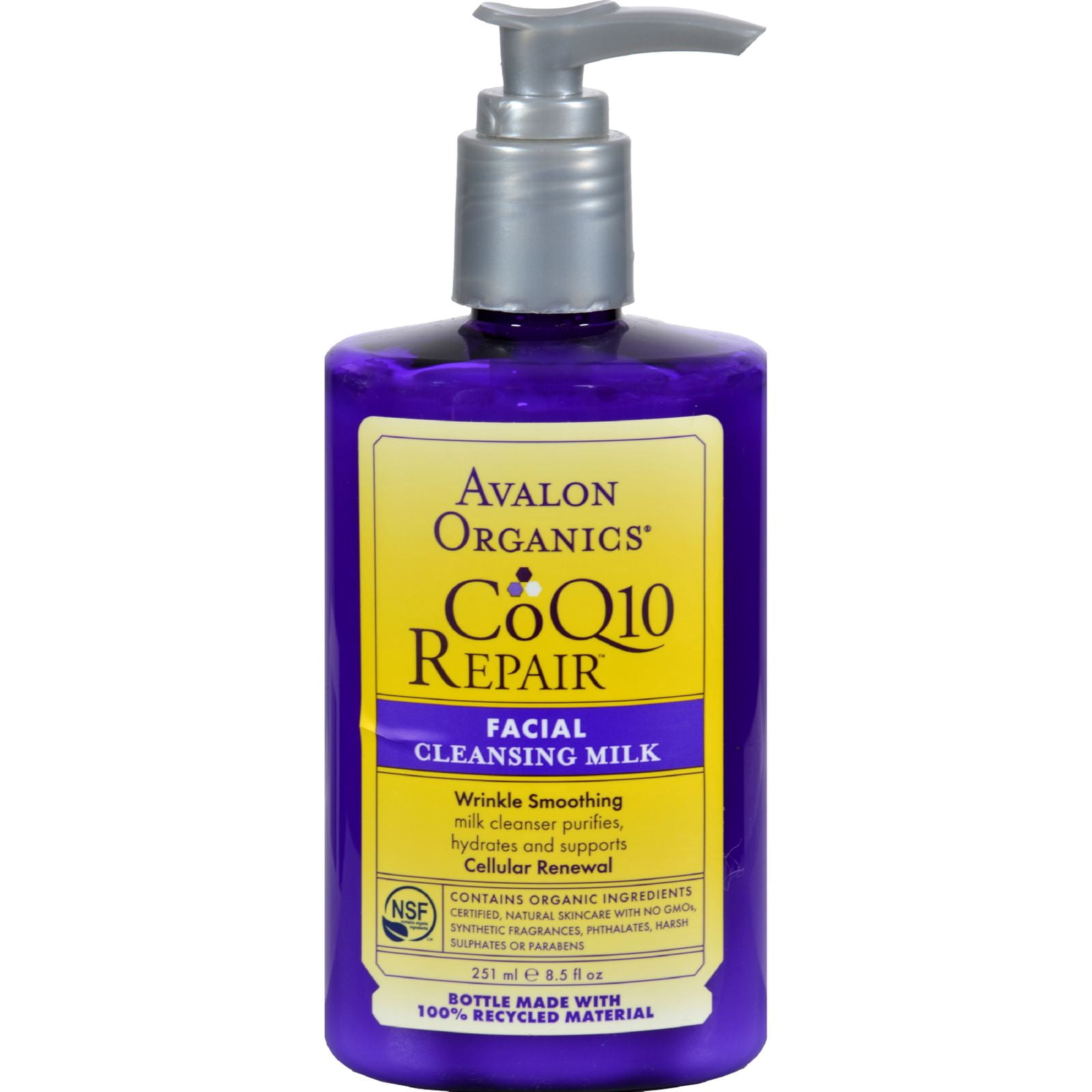 Avalon Organics Wrinkle Therapy Cleansing Milk, 8.5 Ounce Bottle