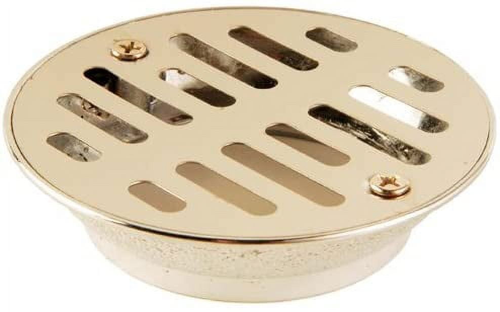 Gold Round Shower Drain with Copper Grid