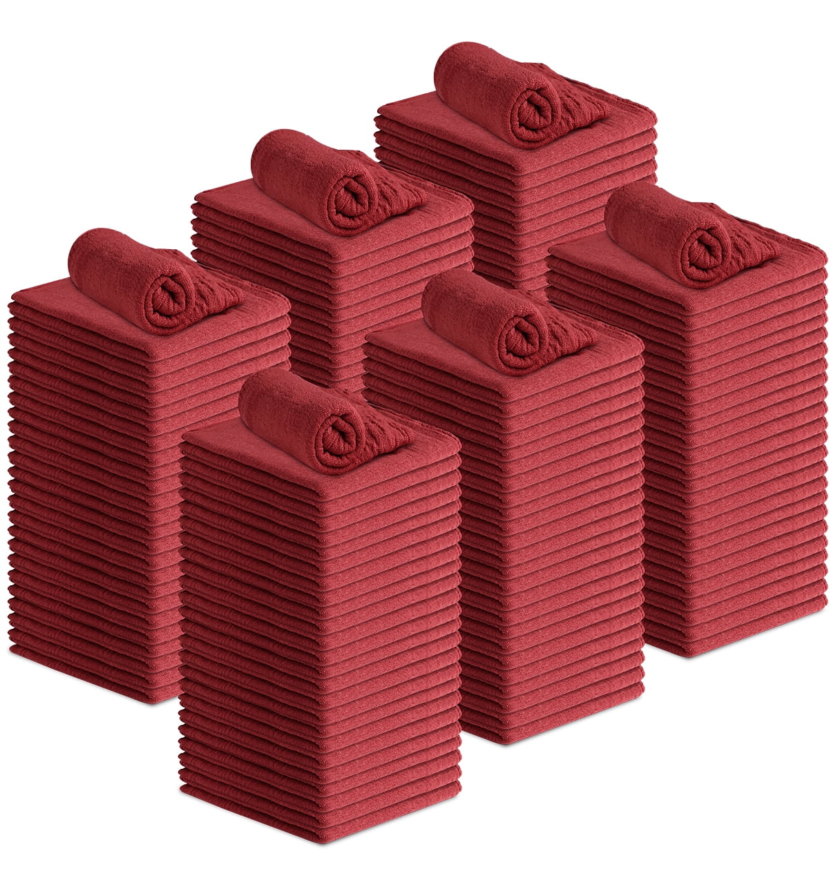 Avalon Red Shop Towels, Pack of 150, 12x14 Inches, Reusable & Absorbent
