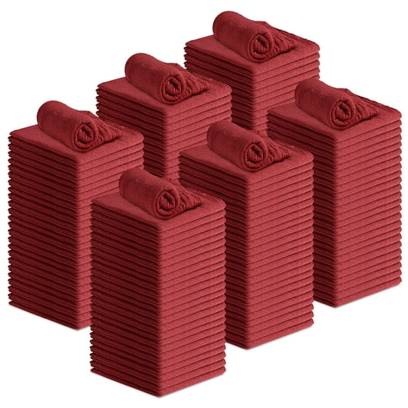 Avalon Red Shop Towels (Pack of 150 - 12x14 Inches) Shop Rags – Cotton Shop Towels Reusable & Absorbent Cleaning Towels, Multipurpose Cleaning Rags for Automobiles, Garage & Home Shop Towels Bulk