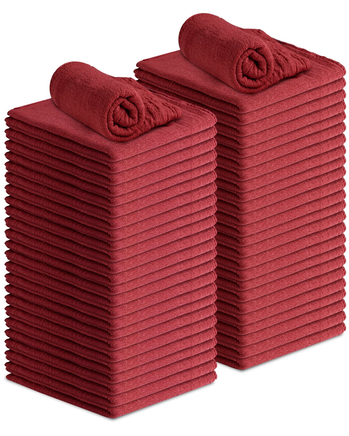 Red Shop Rags Avalon Red Shop Towels (Pack of 50 - 12x14 Inches) Shop Rags – Cotton ...