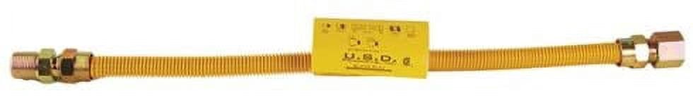 Avalon SS Flex Gas Line 3/8 x 36 Yellow W/ 1/2MIP x 1/2FIP Ends