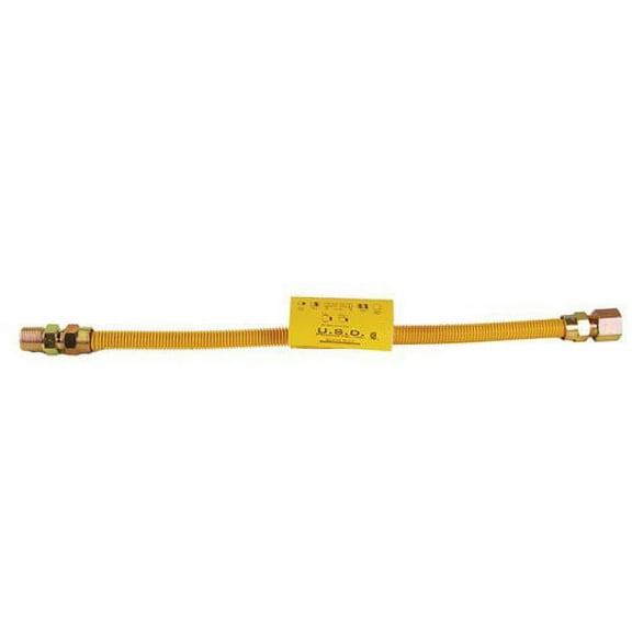 Avalon SS Flex Gas Line 3/8 x 60 Yellow W/ 1/2MIP x 1/2FIP Ends